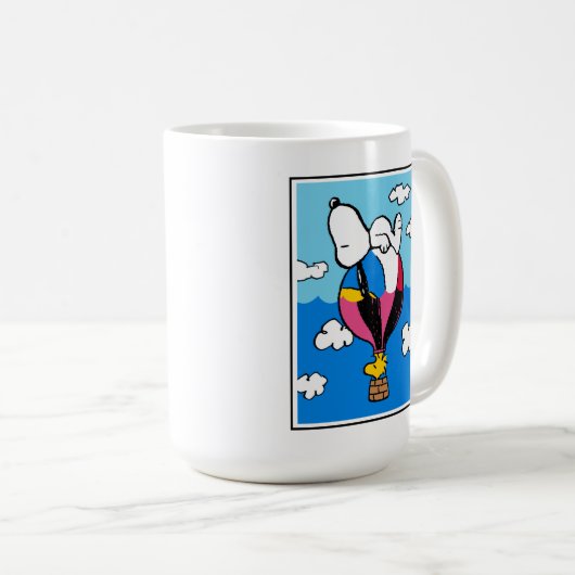 Peanuts | Snoopy & Woodstock heteluchtballon Koffiemok (Voorkant rechts)