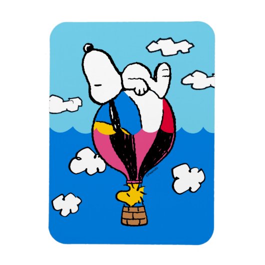 Peanuts | Snoopy & Woodstock heteluchtballon Magneet (Verticaal)