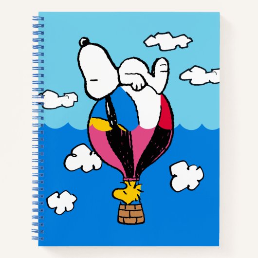 Peanuts | Snoopy & Woodstock heteluchtballon Notitieboek (Voorkant)