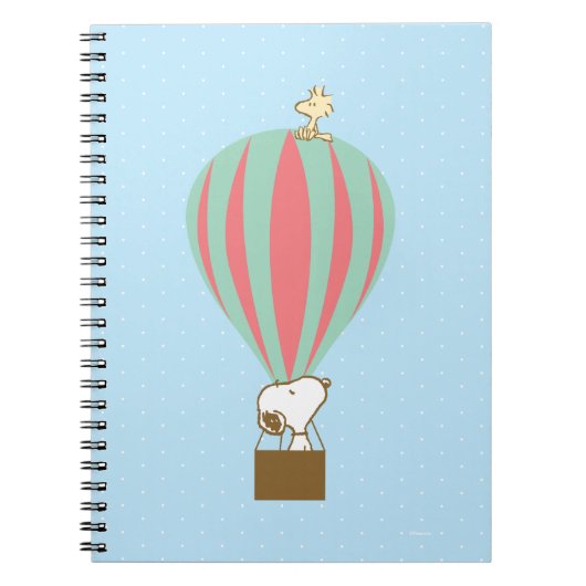 Peanuts | Snoopy & Woodstock heteluchtballon Notitieboek (Voorkant)