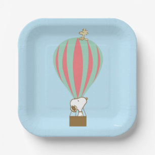 Peanuts Snoopy & Woodstock heteluchtballon Papieren Bordje