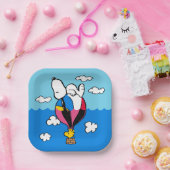 Peanuts | Snoopy & Woodstock heteluchtballon Papieren Bordje (Feest)