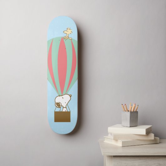 Peanuts | Snoopy & Woodstock heteluchtballon Persoonlijk Skateboard (Muurkunst)