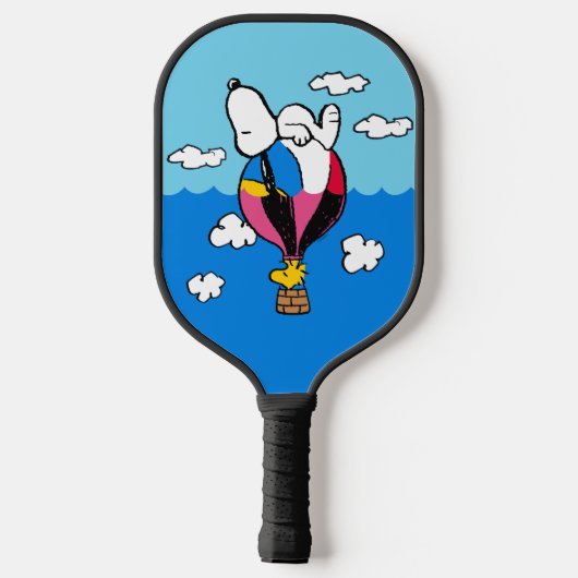Peanuts | Snoopy & Woodstock heteluchtballon Pickleball Paddle (Achterkant)