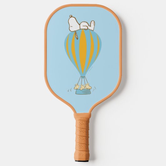 Peanuts | Snoopy & Woodstock heteluchtballon Pickleball Paddle (Achterkant)