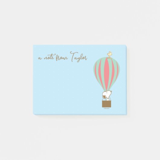 Peanuts | Snoopy & Woodstock heteluchtballon Post-it® Notes (Voorkant)