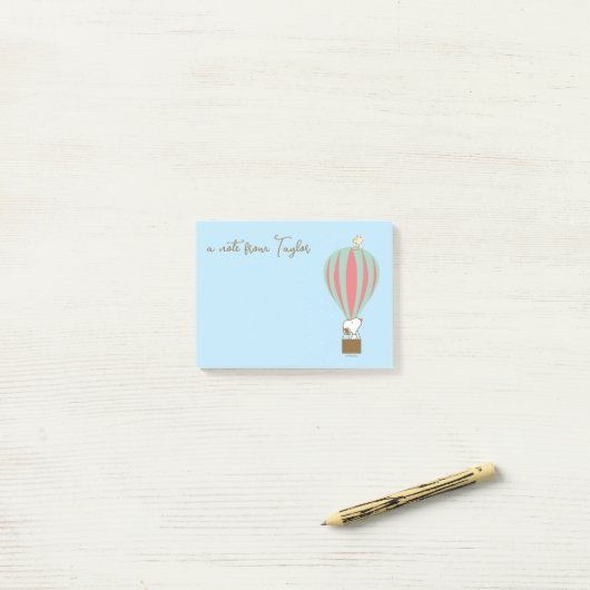 Peanuts | Snoopy & Woodstock heteluchtballon Post-it® Notes (Op bureau)