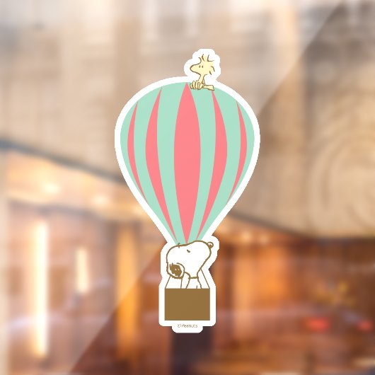 Peanuts | Snoopy & Woodstock heteluchtballon Raamsticker (Vel 2)