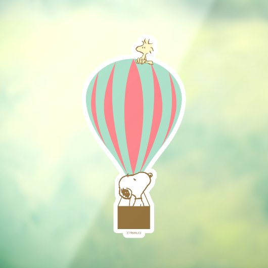Peanuts | Snoopy & Woodstock heteluchtballon Raamsticker (Vel 3)