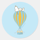 Peanuts | Snoopy & Woodstock heteluchtballon Ronde Sticker (Voorkant)