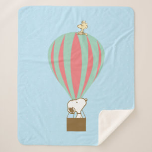 Peanuts   Snoopy & Woodstock heteluchtballon Sherpa Deken