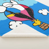 Peanuts | Snoopy & Woodstock heteluchtballon Sherpa Deken (3/4)