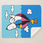 Peanuts | Snoopy & Woodstock heteluchtballon Sherpa Deken (Voorkant (horizontaal))