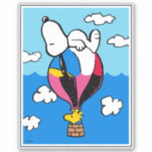 Peanuts | Snoopy & Woodstock heteluchtballon Sticker (Voorkant)