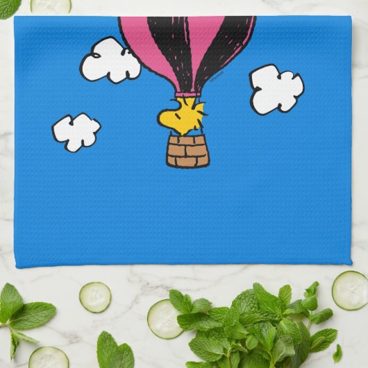 Peanuts | Snoopy & Woodstock heteluchtballon Theedoek (Gevouwen)