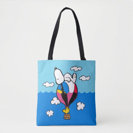 Peanuts | Snoopy & Woodstock heteluchtballon Tote Bag (Voorkant)