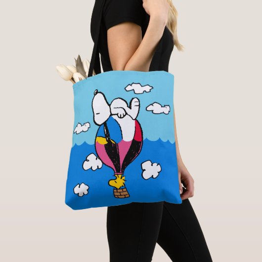 Peanuts | Snoopy & Woodstock heteluchtballon Tote Bag (Dichtbij)