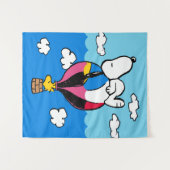 Peanuts | Snoopy & Woodstock heteluchtballon Wandkleed (Voorkant (horizontaal))