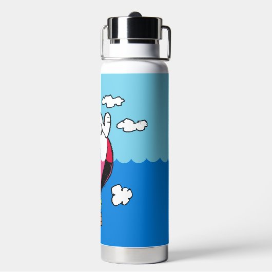 Peanuts | Snoopy & Woodstock heteluchtballon Waterfles (Achterkant)