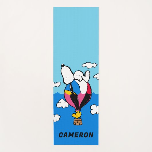 Peanuts | Snoopy & Woodstock heteluchtballon Yogamat (Voorkant)