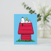 Peanuts | Snoopy & Woodstock Hondenhok Briefkaart (Staand voorkant)