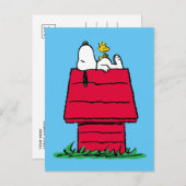 Peanuts | Snoopy & Woodstock Hondenhok Briefkaart (Voorkant / Achterkant)