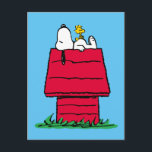 Peanuts | Snoopy & Woodstock Hondenhok Briefkaart<br><div class="desc">Bekijk dit leuke Peanuts-ontwerp met Snoopy en Woodstock.</div>