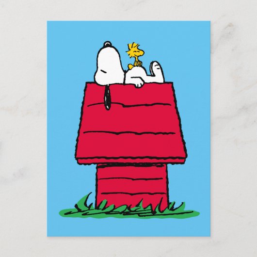 Peanuts | Snoopy & Woodstock Hondenhok Briefkaart (Voorkant)