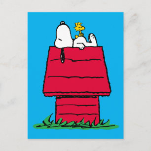 Peanuts Snoopy & Woodstock Hondenhok Briefkaart