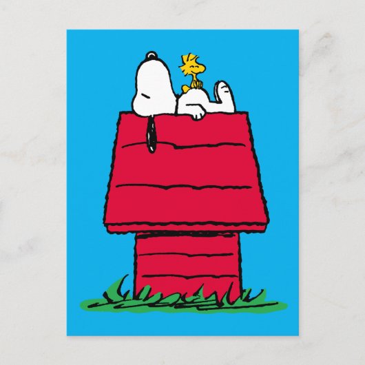 Peanuts | Snoopy & Woodstock Hondenhok Briefkaart (Voorkant)