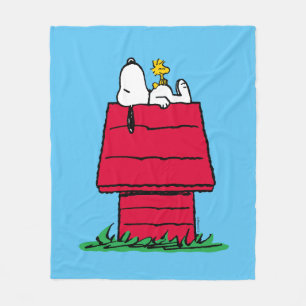 Peanuts   Snoopy & Woodstock Hondenhok Fleece Deken