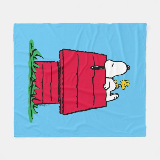 Peanuts | Snoopy & Woodstock Hondenhok Fleece Deken (Voorkant (Horizontaal))