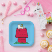 Peanuts | Snoopy & Woodstock Hondenhok Papieren Bordje (Feest)