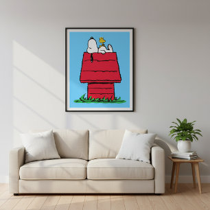 Peanuts   Snoopy & Woodstock Hondenhok Poster