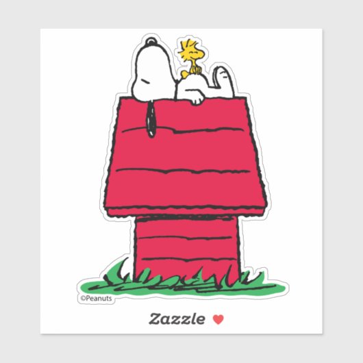 Peanuts | Snoopy & Woodstock Hondenhok Sticker (Vel)