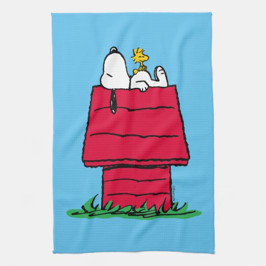 Peanuts | Snoopy & Woodstock Hondenhok Theedoek (Verticaal)