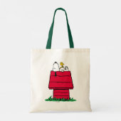 Peanuts | Snoopy & Woodstock Hondenhok Tote Bag (Achterkant)