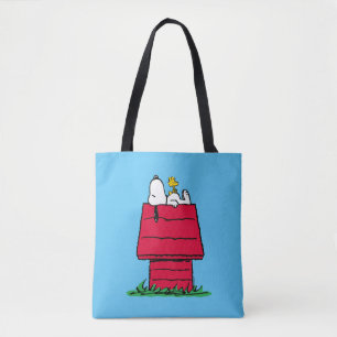 Peanuts   Snoopy & Woodstock Hondenhok Tote Bag