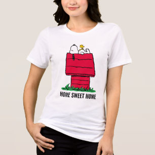 Peanuts Snoopy & Woodstock Hondenhok Tri-Blend Shirt
