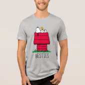 Peanuts | Snoopy & Woodstock Hondenhok Tri-Blend Shirt (Voorkant)