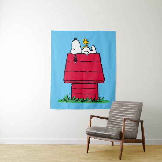 Peanuts | Snoopy & Woodstock Hondenhok Wandkleed (In situ)