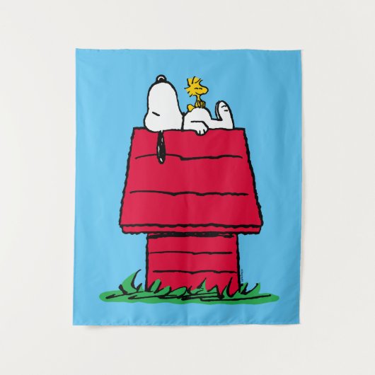 Peanuts | Snoopy & Woodstock Hondenhok Wandkleed (Voorkant)