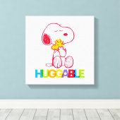 Peanuts | Snoopy & Woodstock Huggable Canvas Afdruk (Insitu (Houten vloer))