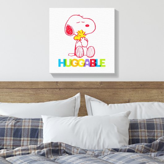 Peanuts | Snoopy & Woodstock Huggable Canvas Afdruk (Insitu (Slaapkamer))