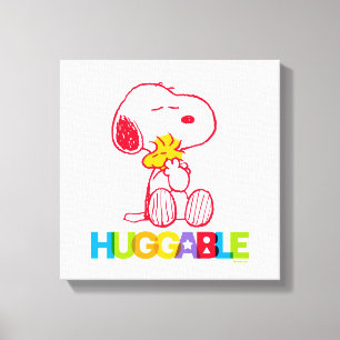 Peanuts Snoopy & Woodstock Huggable Canvas Afdruk