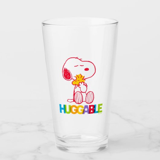 Peanuts | Snoopy & Woodstock Huggable Glas (Voorkant)