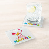 Peanuts | Snoopy & Woodstock Huggable Glazen Onderzetter (Schuin)