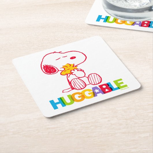 Peanuts | Snoopy & Woodstock Huggable Kartonnen Onderzetters (Schuin)