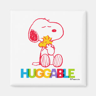Peanuts   Snoopy & Woodstock Huggable Magneet