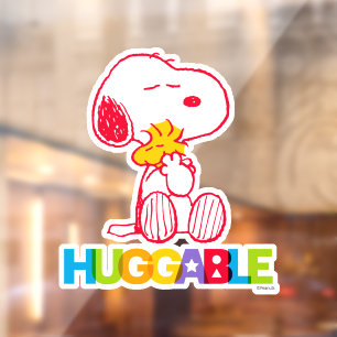 Peanuts Snoopy & Woodstock Huggable Raamsticker